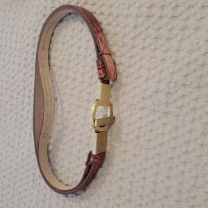 Chico’s Pink Adjustable Leather Hook Belt size-S/M